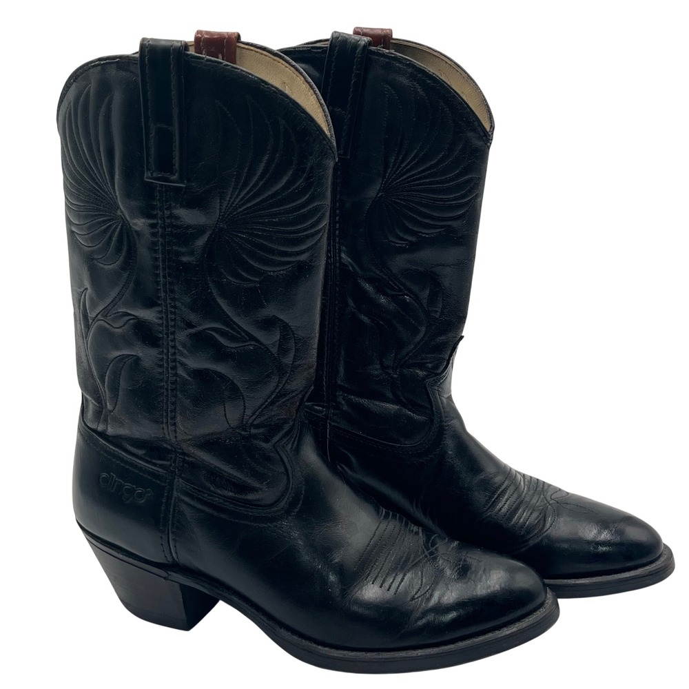 Dingo Western Boots Men 10 D Black Pointed Toe Cowboy Stitched Made in USA 5905